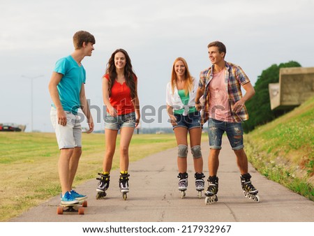 Similar – Image, Stock Photo Woman skating and having fun in the street