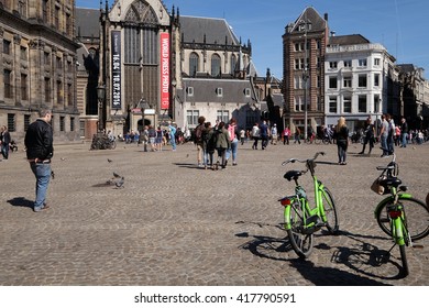 Holland, Amsterdam, 28 April 2016 : Dame Square, Where To Place A World Press Photo Exhibition