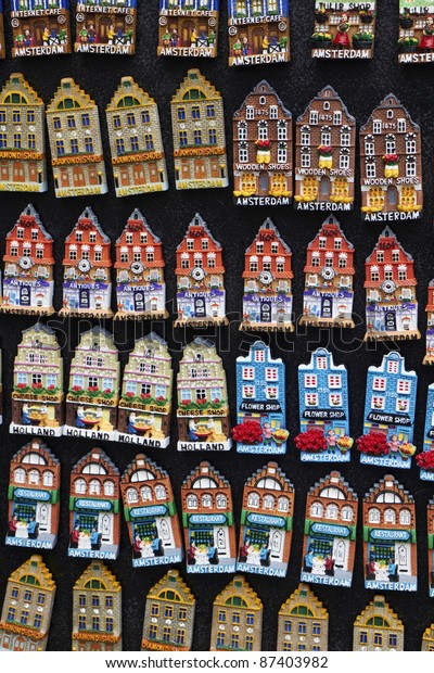 Holland Amsterdam Miniature Dutch Houses Sale Stock Photo Edit