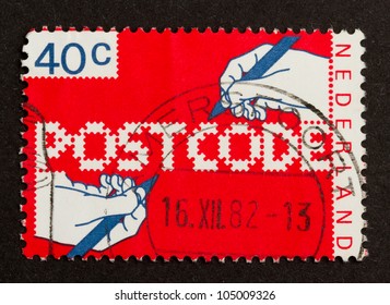 HOLLAND - CIRCA 1980: Stamp Printed In The Netherlands Shows The Word Postal Code, Circa 1980