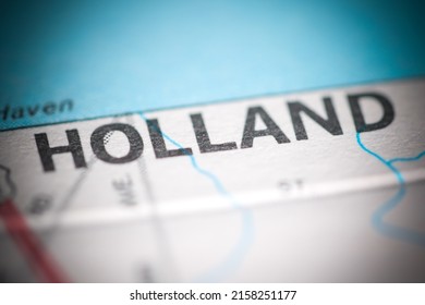 Holland. Michigan. USA On A Geography Map.