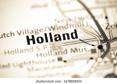 Holland. Michigan. USA On A Map