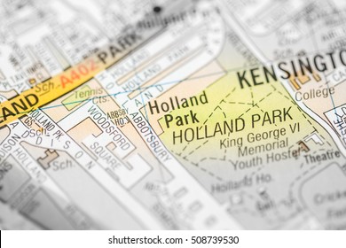 Holland Park. London, UK Map.