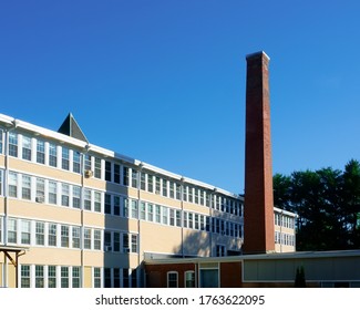 Holliston, Massachusetts /United States-6/16/2020: Holliston Mill, Once A Old Shoe Factory Owned By Goodwill Shoe Company, Now Is Site Of Art Studios; Holliston Was Once Largest Shoe Producer Of USA