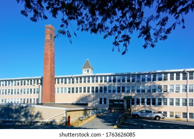 Holliston, Massachusetts /United States-6/16/2020: Holliston Mill, Once A Old Shoe Factory Owned By Goodwill Shoe Company, Now Is Site Of Art Studios; Holliston Was Once Largest Shoe Producer Of USA