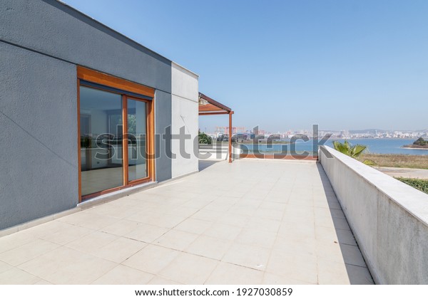 Hollow contemporary\
modern villa terrace