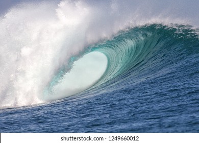 The Hollow, Covered Portion Of A Wave Forming A Tube