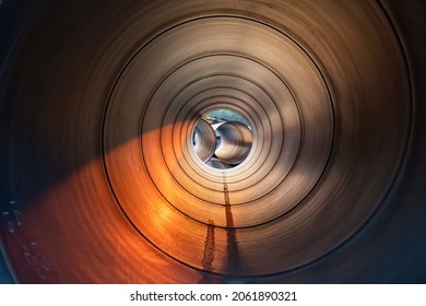 hollow large iron sewer pipes - Shutterstock ID 2061890321