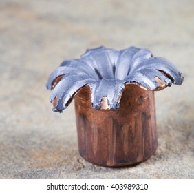 Hollow Point Bullet From A Handgun Flattened After Impact