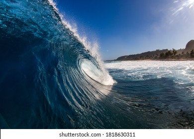 Hollow Wave Breaking In Hawaii