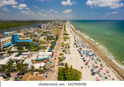 Hollywood Beach Florida Aerial Post Card Photo