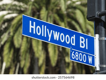 Hollywood Blvd Street Sign Los Angeles Stock Photo 257564698 