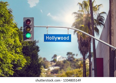 Hollywood Boulevard Street Sign In Los Angeles