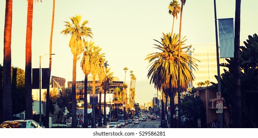 Hollywood Boulevard At Sunset, California