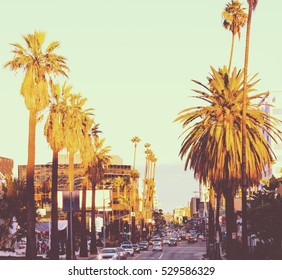 Hollywood Boulevard At Sunset, California