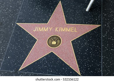 HOLLYWOOD, CA - DECEMBER 06: Jimmy Kimmel Star On The Hollywood Walk Of Fame In Hollywood, California On Dec. 6, 2016. 