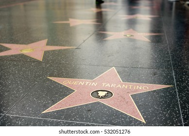 HOLLYWOOD, CA - DECEMBER 06: Quentin Tarantino star on the Hollywood Walk of Fame in Hollywood, California on Dec. 6, 2016.
