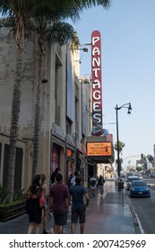 Hollywood, CA USA - November 2, 2020: Pantages Theater Is An Election Polling Place, Neighboring Businesses Are Boarded Up In Anticipation Of BLM Riots