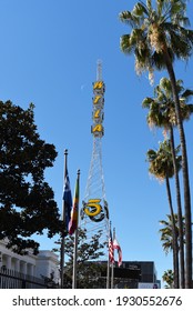 HOLLYWOOD, CALIFORNIA - 10 NOV 2020 - The KTLA 5 Radio Tower On Sunset Boulevard. 