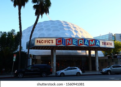 Hollywood, California - October 6, 2019: Pacific's CINERAMA Dome Theatre, Movie Theater Located In Sunset Boulevard, Hollywood