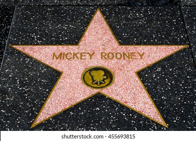 HOLLYWOOD, CA/USA - JULY 9, 2016:  Mickey Rooney Star On The Hollywood Walk Of Fame.