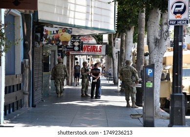 Hollywood, CA/USA - June 3, 2020: California National Guard On The Hollywood Walk Of Fame During The Black Lives Matter Protests