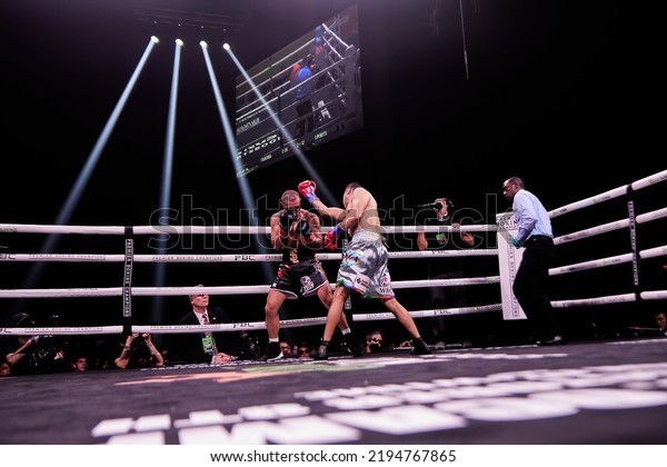 Hollywood, FL, USA. Aug 20, 2022: Professional\
boxer IBF Light-welterweight Sergey Lipinets defeats WBC\
Lightweight Omar Figueroa Jr. in boxing\
match.