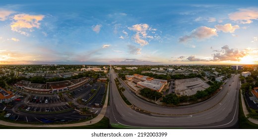 Hollywood, FL, USA - August 18, 2022: Aerial 360 Photo Broward County Southern Regional Courthouse