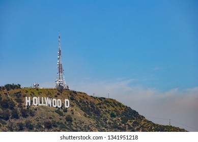 Hollywood Hills, Los Angeles, California - April 18th 2008: Hollywood Sign Shot From Mulholland Drive.