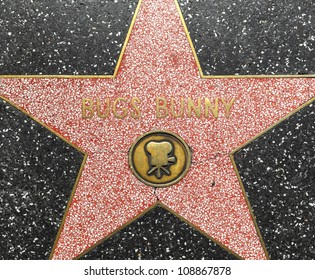 HOLLYWOOD - JUNE 26: Bugs Bunnys Star On Hollywood Walk Of Fame On June 26, 2012 In Hollywood, California. This Star Is Located On Hollywood Blvd. And Is One Of 2400 Celebrity Stars.