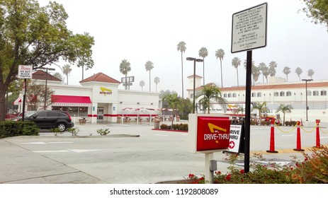 HOLLYWOOD, Los Angeles, California - September 9, 2018: IN-N-OUT BURGER  in Hollywood on Sunset Blvd