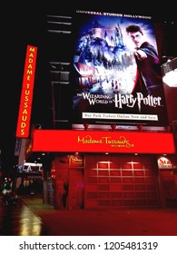 HOLLYWOOD, Los Angeles, California - September 17, 2018: Madame Tussauds Wax Museum And The Wizarding World Of Harry Potter Movie Poster Located On Hollywood Blvd In HOLLYWOOD