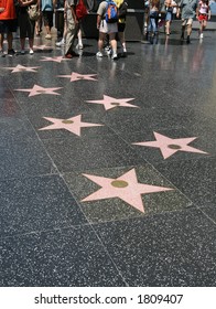 Hollywood Stars On The Walk Of Fame In Los Angeles, California