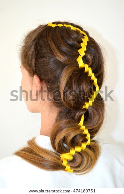 Hollywood Wave Hair Weave Yellow Ribbon Stock Photo Edit Now