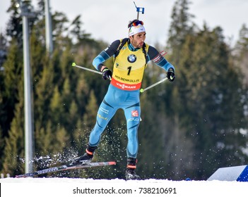 Holmenkollen, Norway - MARCH 19, 2017: Martin Fourcade Of France Competes In The Mass Start At The BMW IBU World Cup Biathlon 9