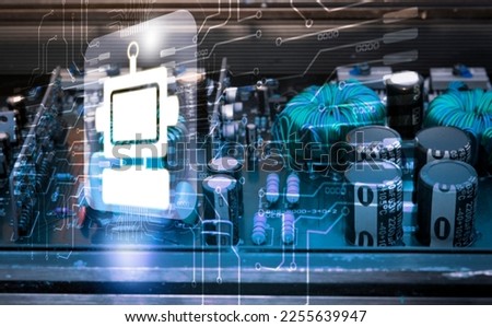 The hologram microchip inside the CPU characterizes the brain processing system hardware and command system software and new technologies. for analyzing and researching business ideas, innovations