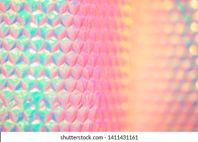 Holographic 90s Retro Rainbow Neon Candy Colored Abstract Wallpaper Background Texture With Smooth Geometric Pattern