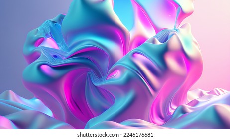 Holographic foil iridescent  painting art of pastel color background - Shutterstock ID 2246176681