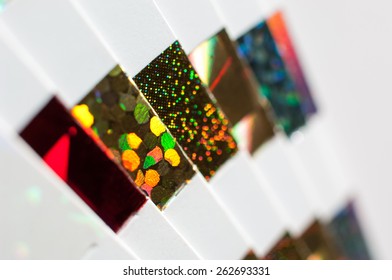 Holographic hot stamping foil palette. - Shutterstock ID 262693331