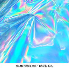 Holographic Iridescent Surface Wrinkled Foil Pastel Stock Photo (Edit ...