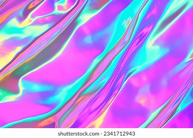 Holographic neon background ,Colorful psychedelic abstract. Pastel color waves for background - Shutterstock ID 2341712943