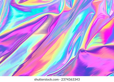 Holographic neon background ,Colorful psychedelic abstract. Pastel color waves for background