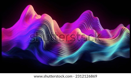 Holographic Neon Fluid Waves. High quality photo