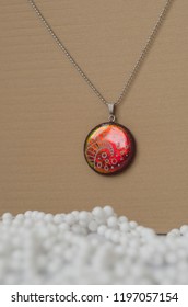 holographic pendant stainless steel chain