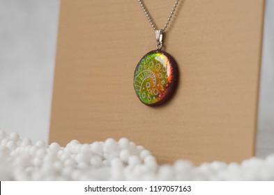 holographic pendant stainless steel chain