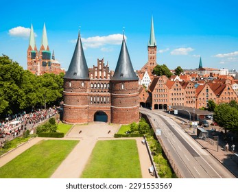 Holsten Gate or Holstein Tor or later Holstentor is a city gate and museum in the Lubeck old town in Germany