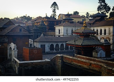 holy Bagmati River at Pashupatinath Temple complex in Kathmandu, India