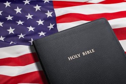 Holy Bible with the american flag, a Photo by Javier Art Photography