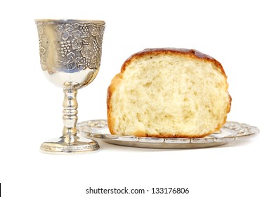 Holy Communion. Bread And Cup With Wine