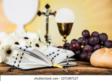 Holy Communion Bread, Wine